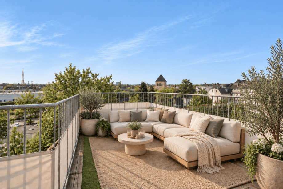 Dachterrasse (virtuell m�bliert) Maisonettewohnung D�sseldorf