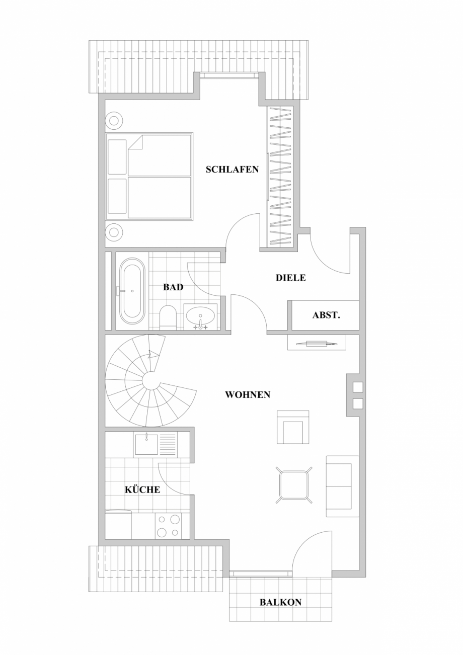 Grundriss Maisonettewohnung D�sseldorf
