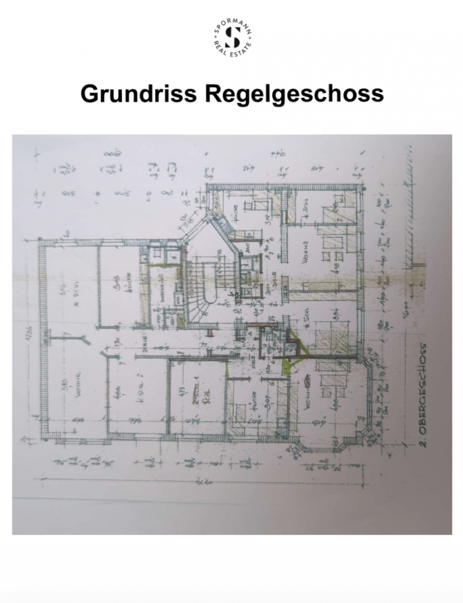 Grundriss Regelgeschoss Wohn- / Gesch�ftshaus Oberhausen