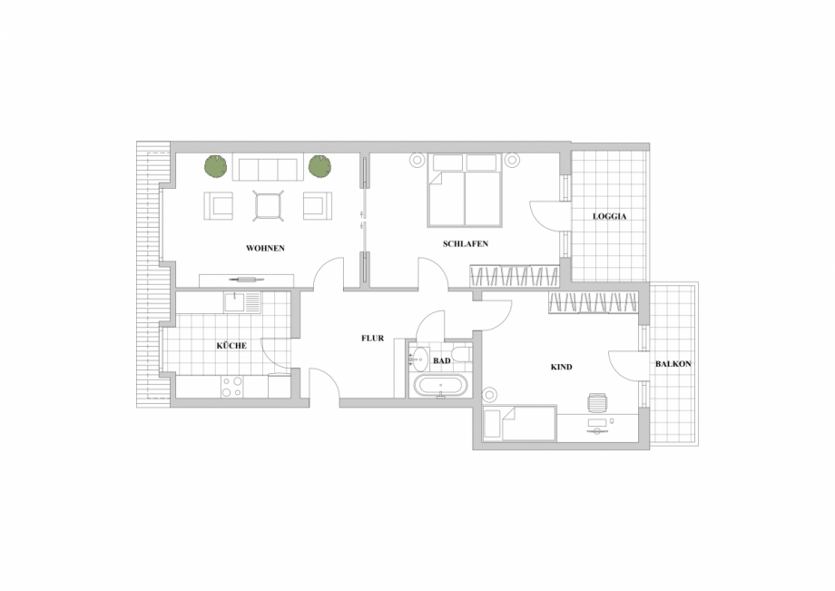 Grundriss Etagenwohnung D�sseldorf
