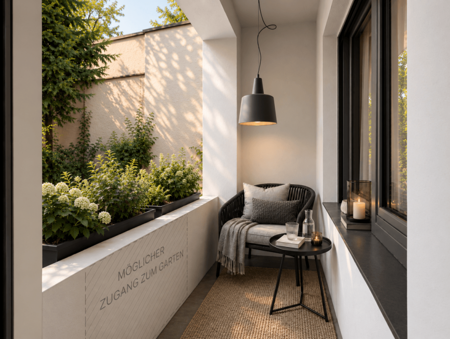 Loggia - virtuell m�bliert Wohnung D�sseldorf