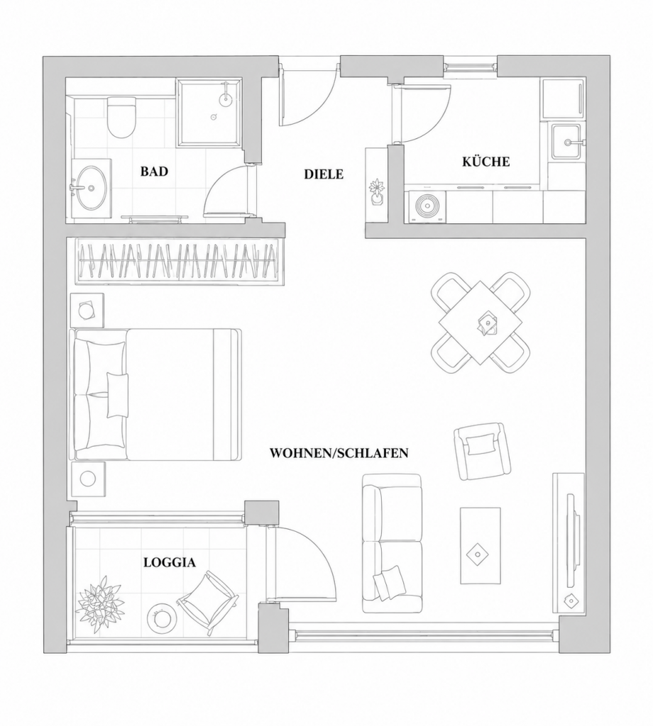 Grundriss Etagenwohnung D�sseldorf