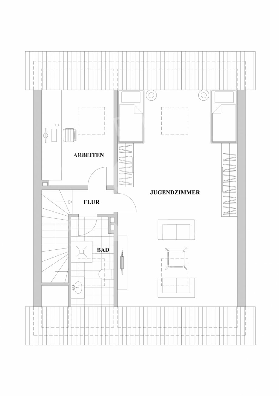 Dachgeschoss - B 29 Reihenmittelhaus D�sseldorf