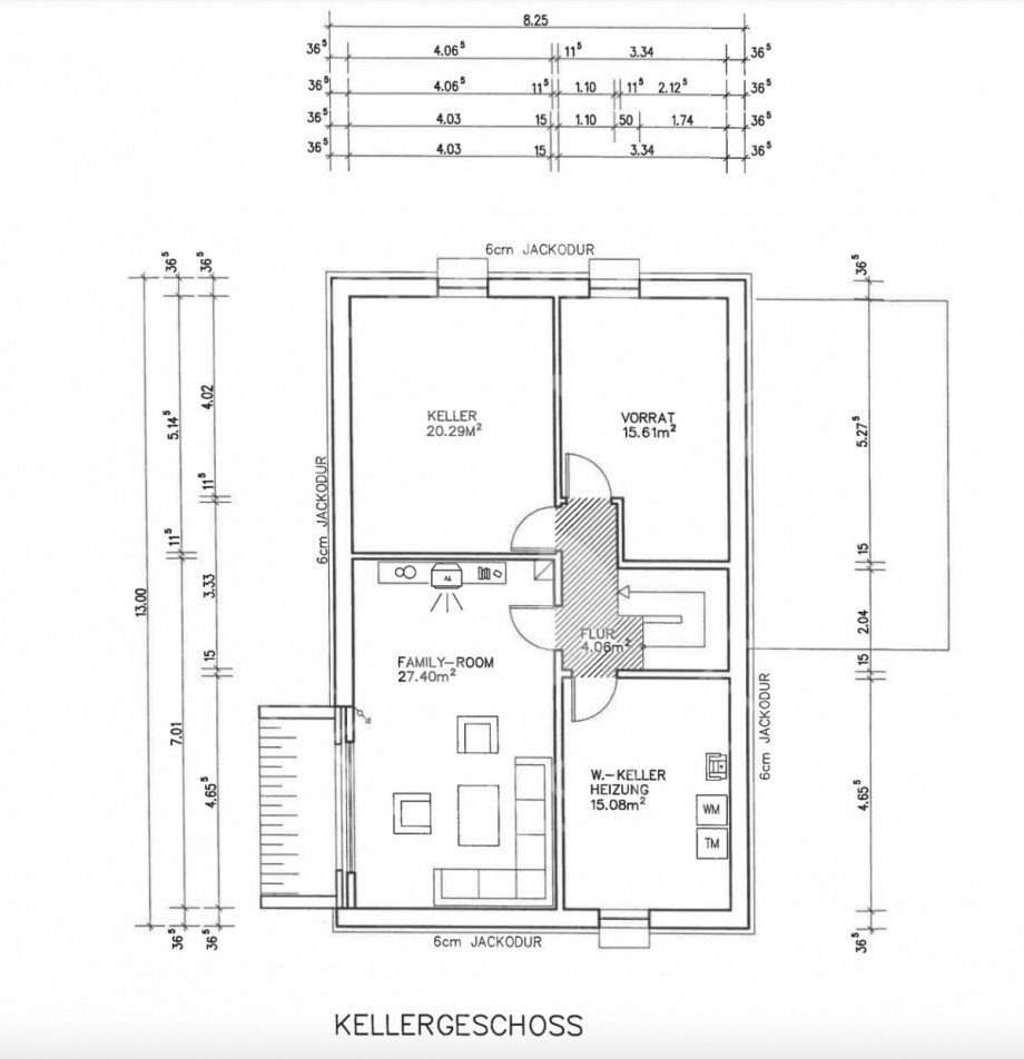 Kellergeschoss Einfamilienhaus D�sseldorf