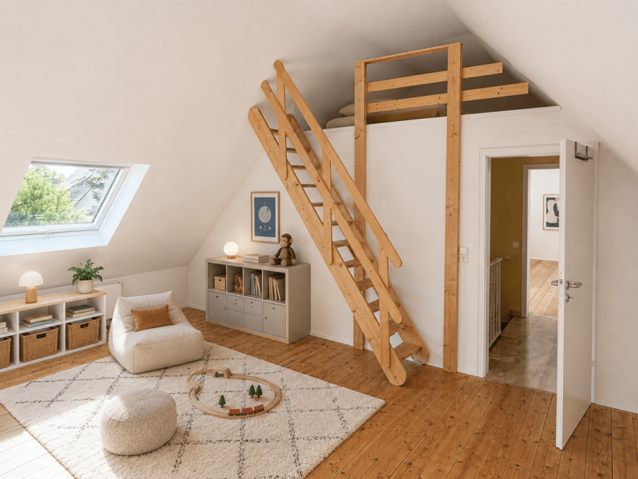 Hobby- und Spielzimmer im Dachspitz Einfamilienhaus Neuss