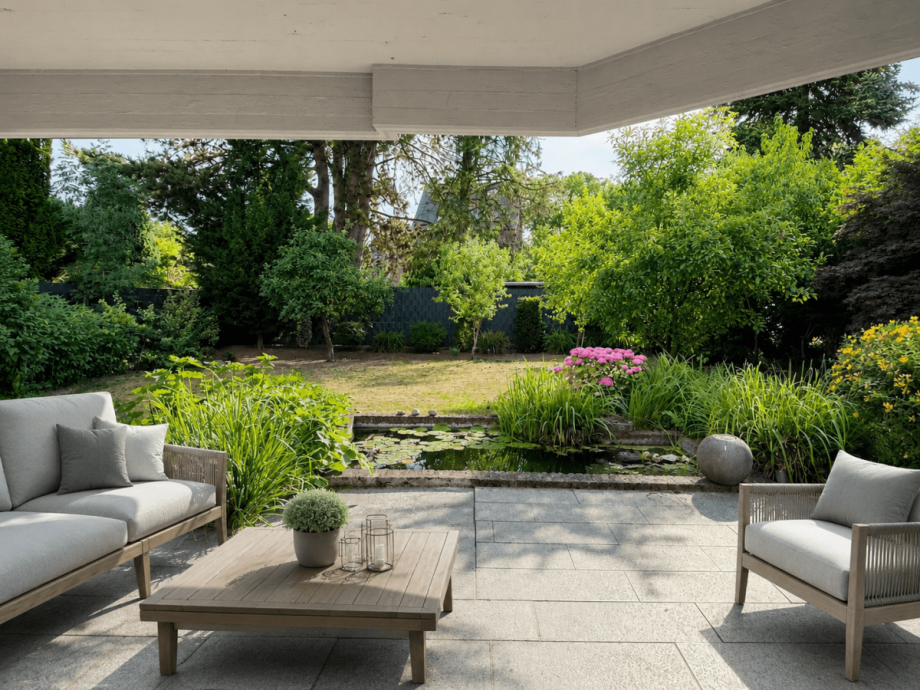Gartenterrasse Einfamilienhaus D�sseldorf