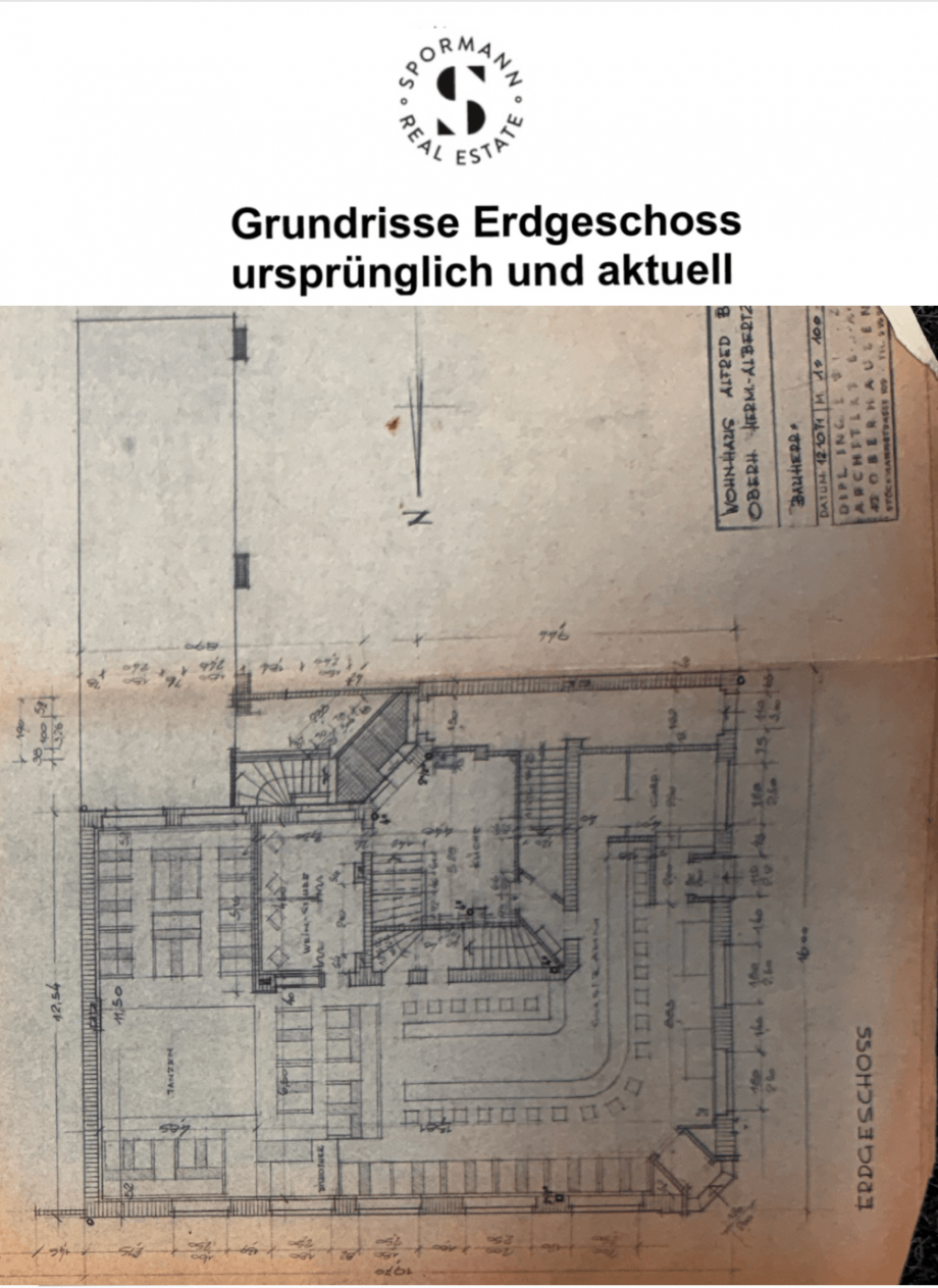 Grundriss Erdgeschoss urspr. Wohn- / Gesch�ftshaus Oberhausen