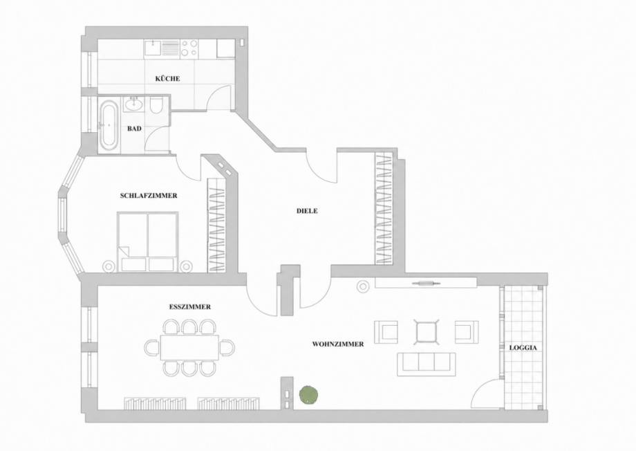Grundriss Etagenwohnung D�sseldorf