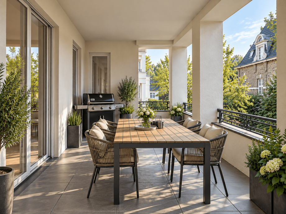 Loggia Gartenseite Etagenwohnung D�sseldorf