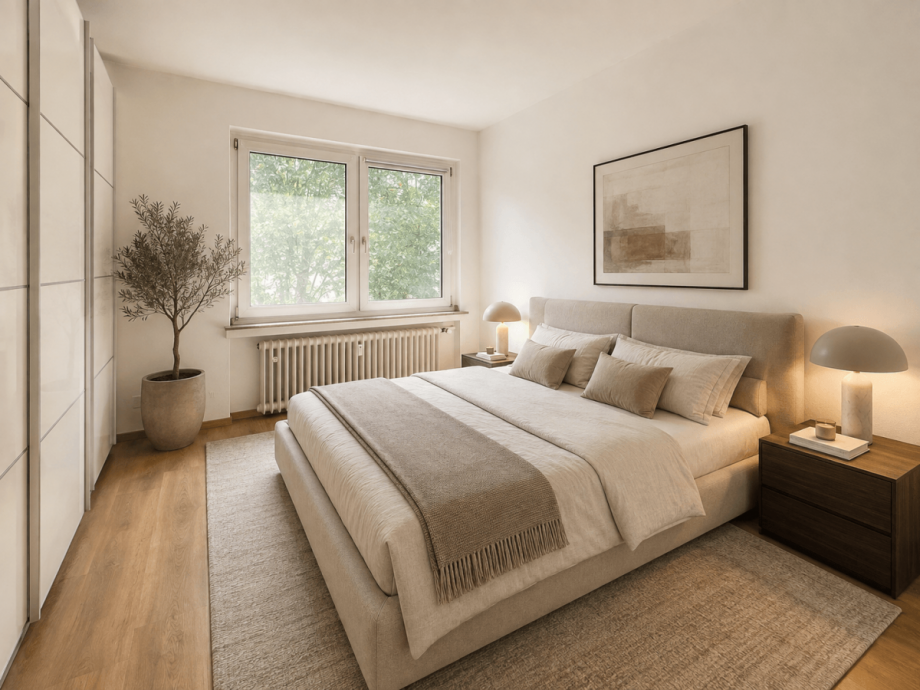 Schlafzimmer (virtuell mort) Etagenwohnung D�sseldorf