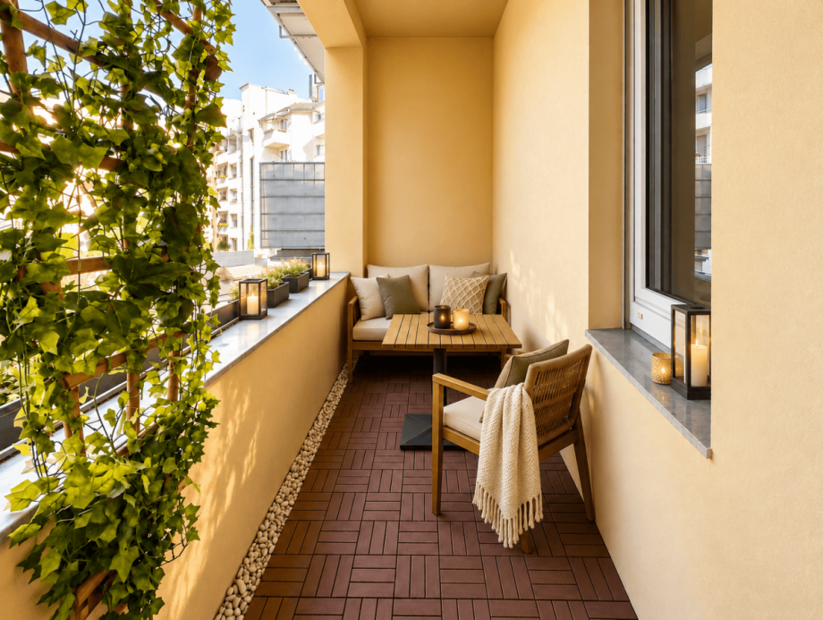 Loggia - virtuell m�bliert Etagenwohnung D�sseldorf
