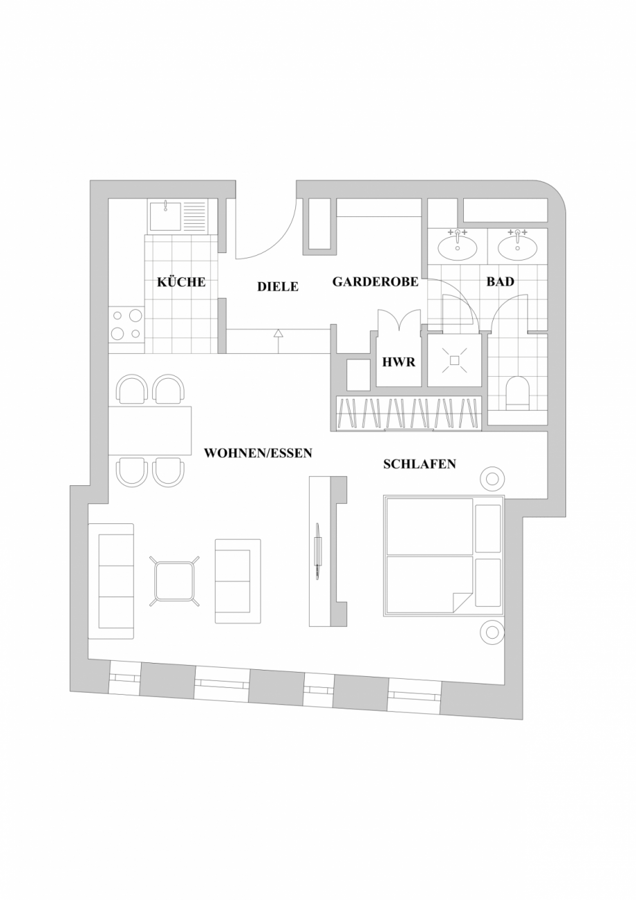 Grundriss Etagenwohnung D�sseldorf