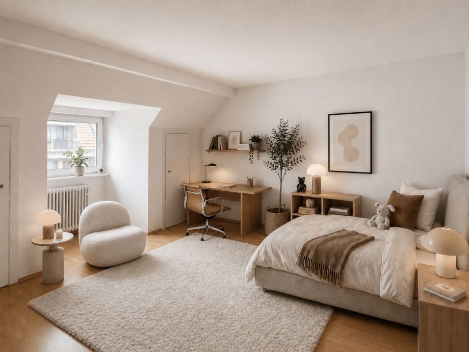 Zimmer Dachgeschoss - Einrichtungsbeispiel Stadthaus D�sseldorf