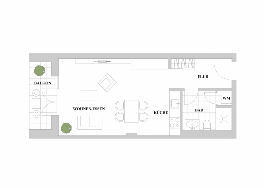 Grundriss 3. Obergeschoss Etagenwohnung D�sseldorf