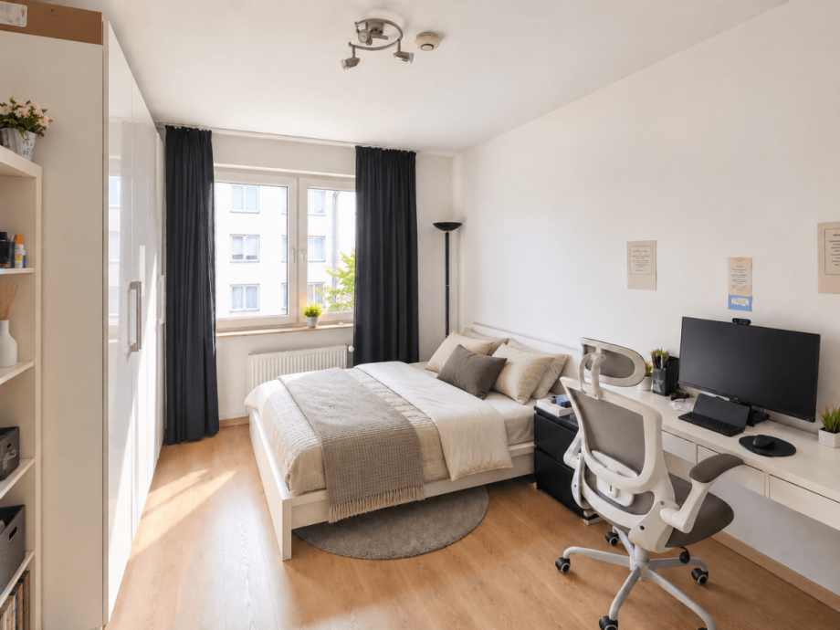 Schlafzimmer (im Grundriss Wohnzimmer) Etagenwohnung D�sseldorf