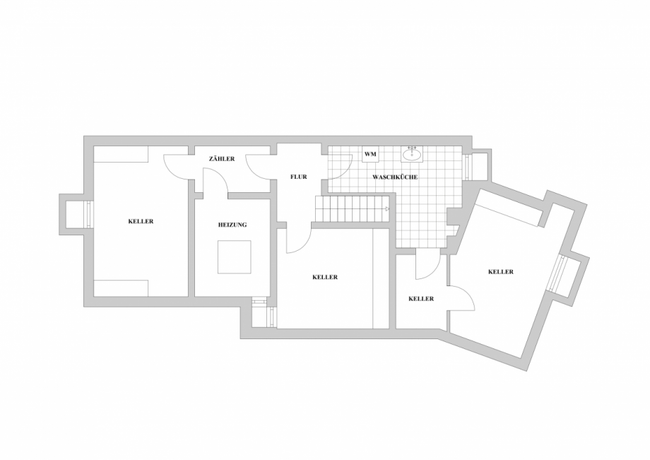 Grundriss - Kellergeschoss Einfamilienhaus D�sseldorf