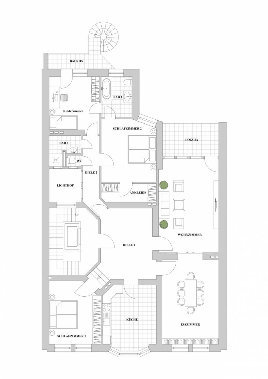 Grundriss Etagenwohnung D�sseldorf