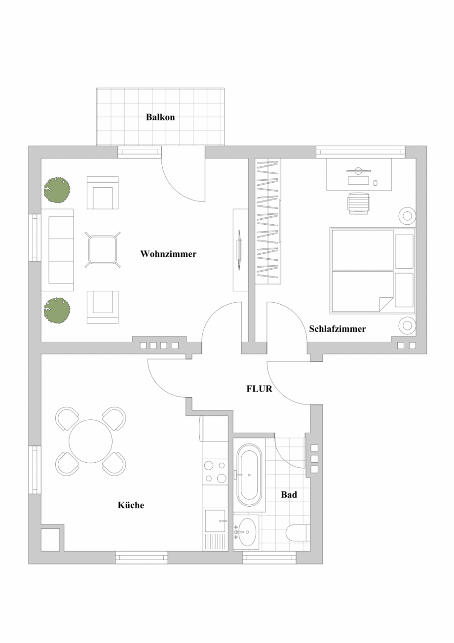 Grundriss Etagenwohnung D�sseldorf