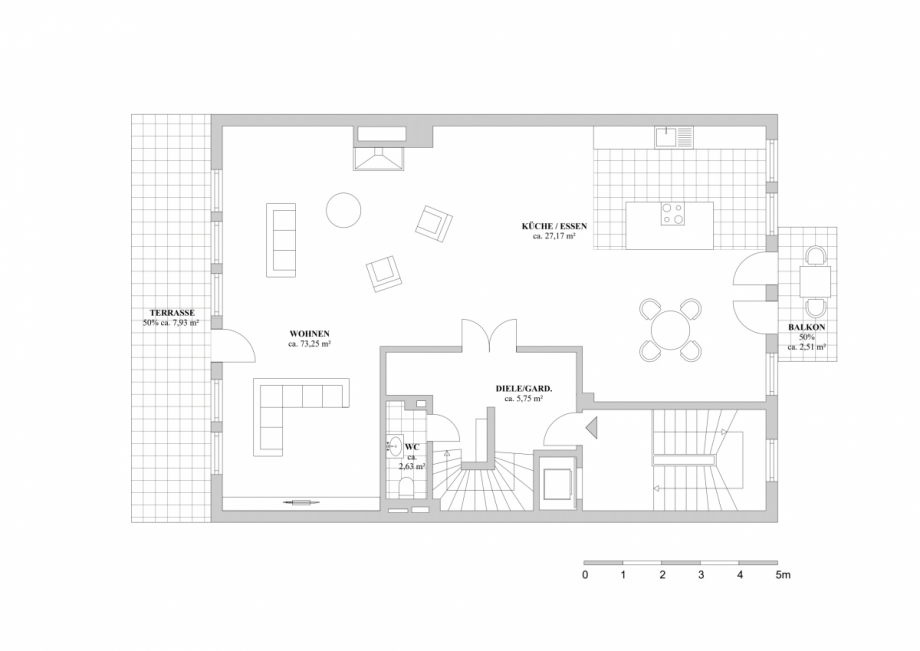5. Obergeschoss Penthousewohnung D�sseldorf