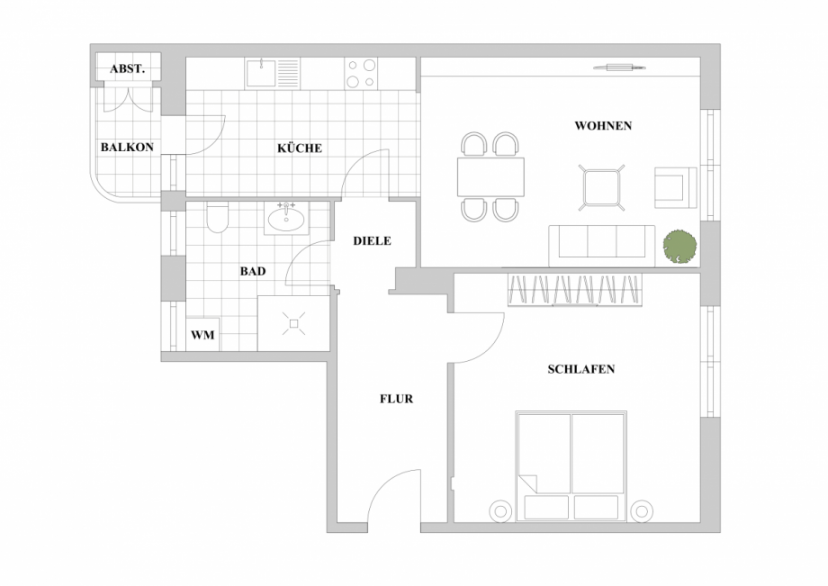 Grundriss WE 02_ Etagenwohnung D�sseldorf