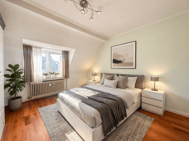Schlafzimmer mit Bad en suite D�sseldorf - D�sseldorf - D�sseltal Etagenwohnung Wohnen im Zooviertel - helle Wohnung mit idealer Raumaufteilung & Erweiterungspotenzial