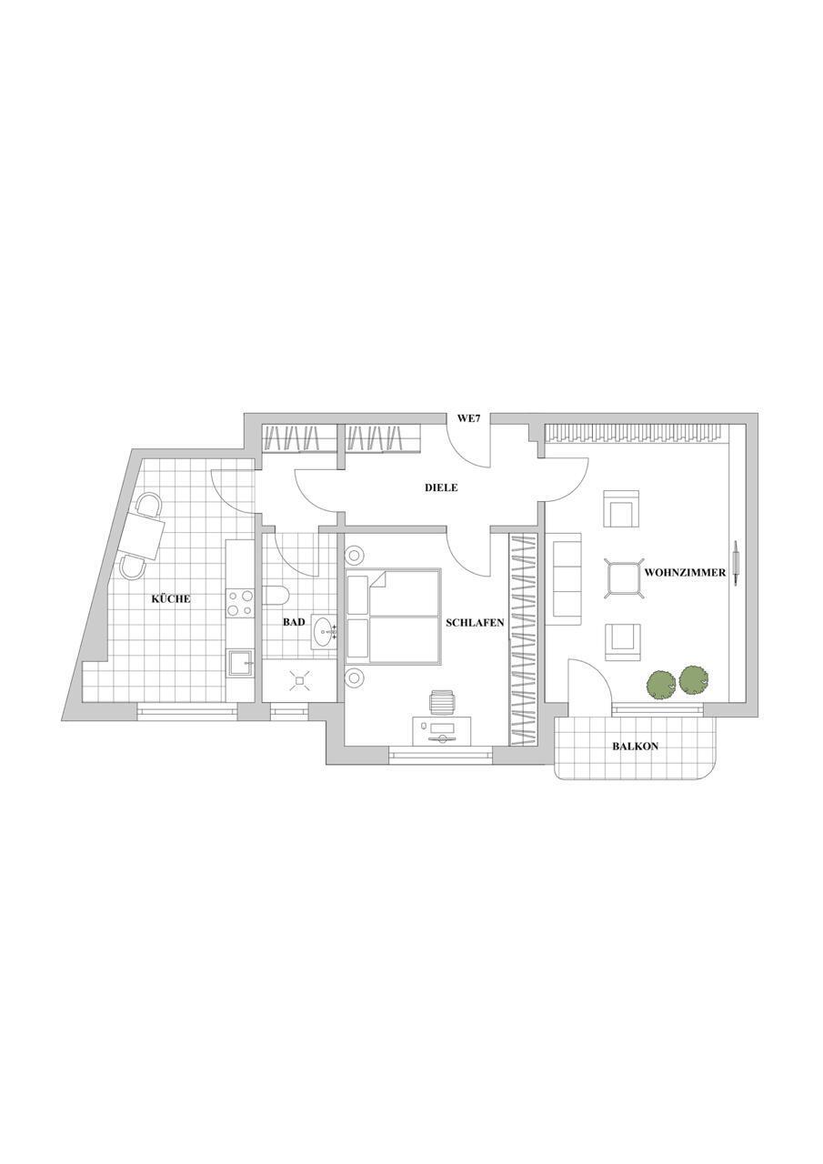 Grundriss WE07 Etagenwohnung D�sseldorf