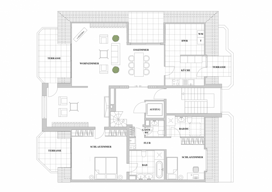 Grundriss 2. Obergeschoss Maisonettewohnung D�sseldorf