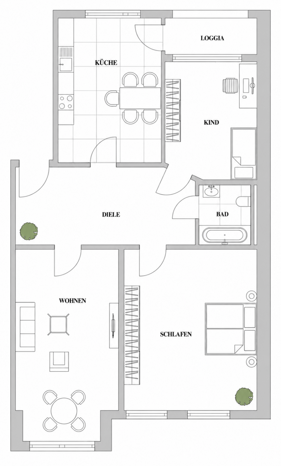 Grundriss Etagenwohnung D�sseldorf
