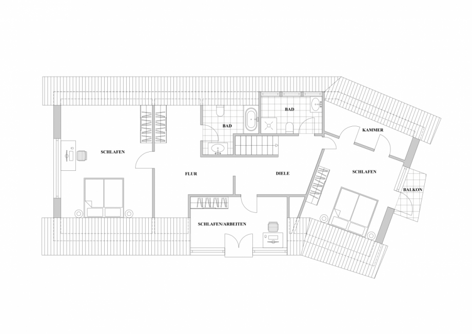 Grundriss - Obergeschoss Einfamilienhaus D�sseldorf