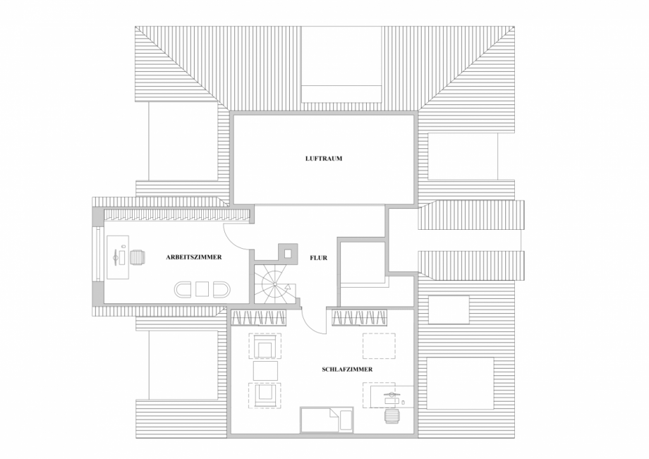 Grundriss Dachgeschoss Maisonettewohnung D�sseldorf