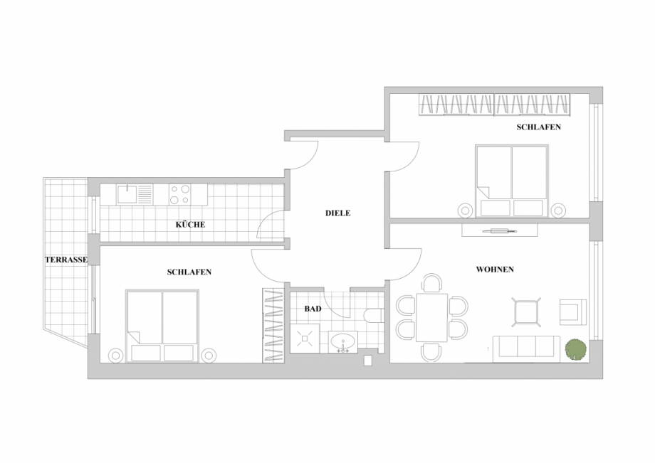 Grundriss WE 03 Etagenwohnung D�sseldorf